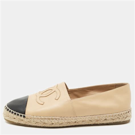 chanel beige and black flats|chanel ballet flats size 42.